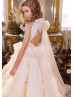 Halter Neck Beaded Tulle Ruffled Ombre Flower Girl Dress Halter Neck Beaded Tulle Ruffled Ombre Flower Girl Dress